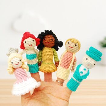 reto ganchillero muñecos dedo amigurumi patrones base