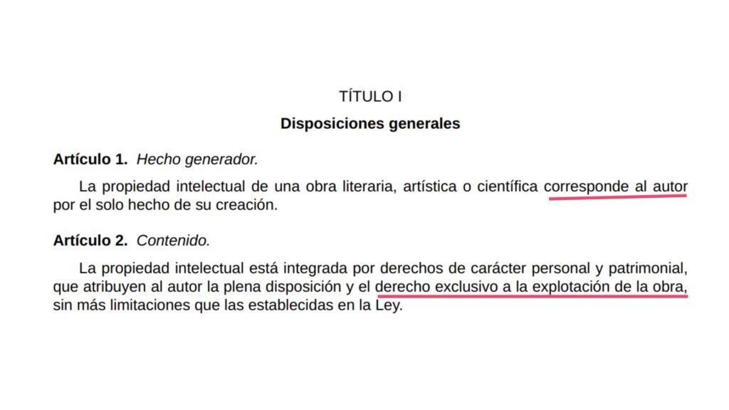 derechos de autor ley española