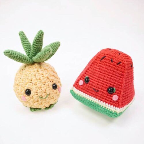 crochet watermelon and pineapple. PDF pattern in English