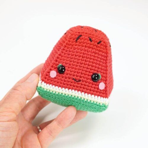 Sandy la sandía, patrón de crochet PDF para tejer un amigurumi de verano